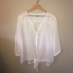 Peter nygard sheet button down blouse